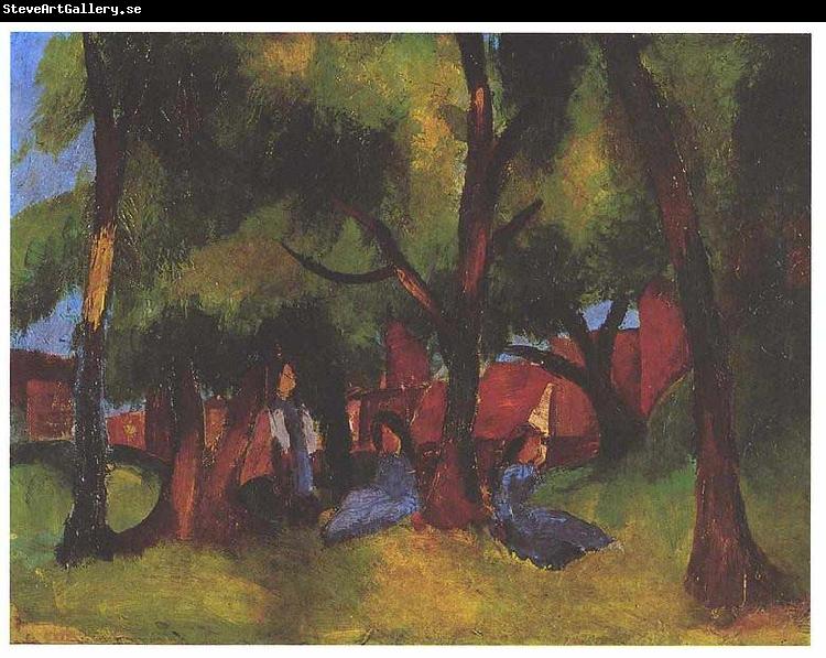 August Macke Children und sunny trees